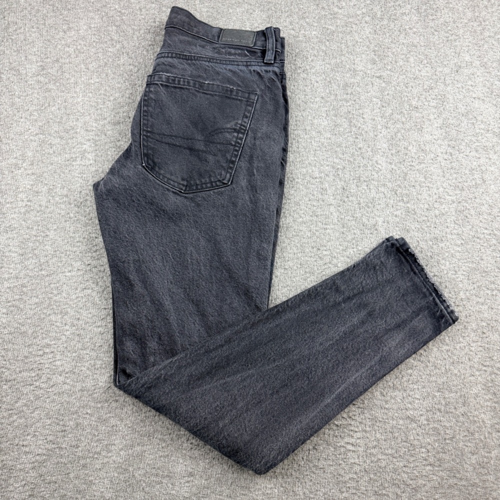 American Eagle 90s Women's Size 2 Skinny Jeans Faded Black Distressed Raw Hem